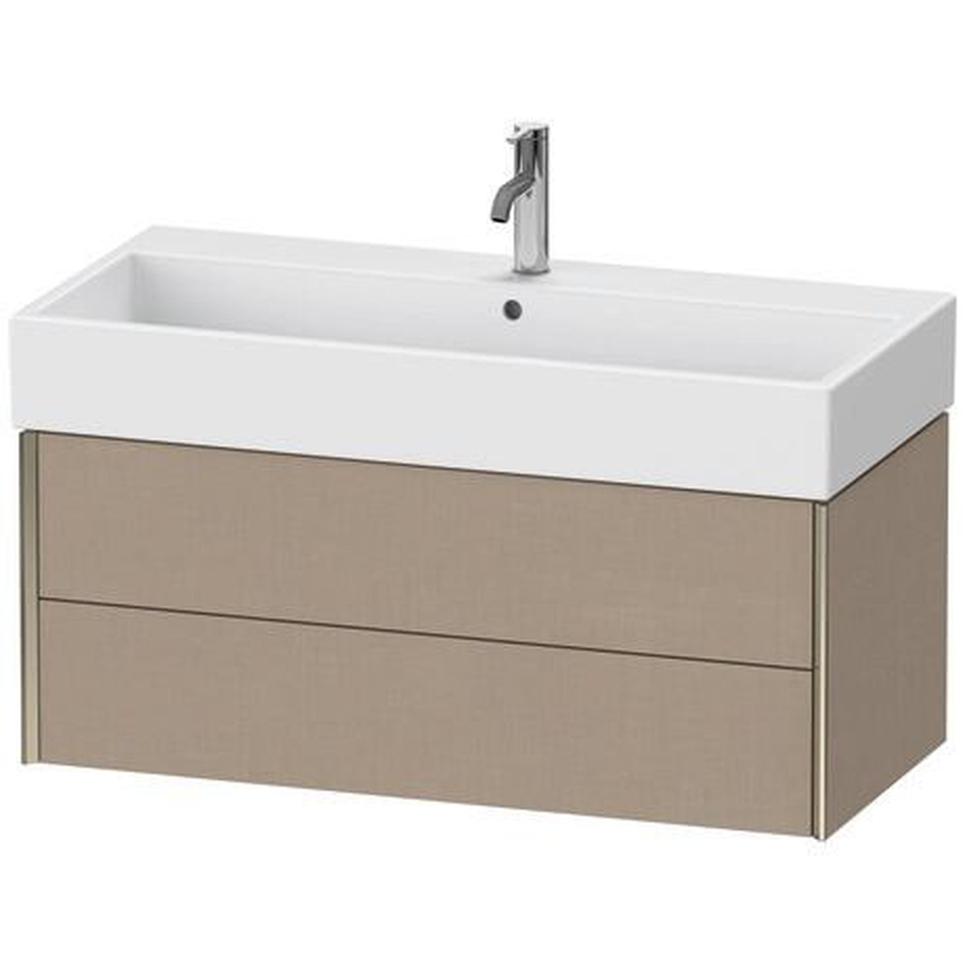 Duravit Xviu 39" x 16" x 18" Two Drawer Wall-Mount Vanity Unit, Linen (XV43370B175)