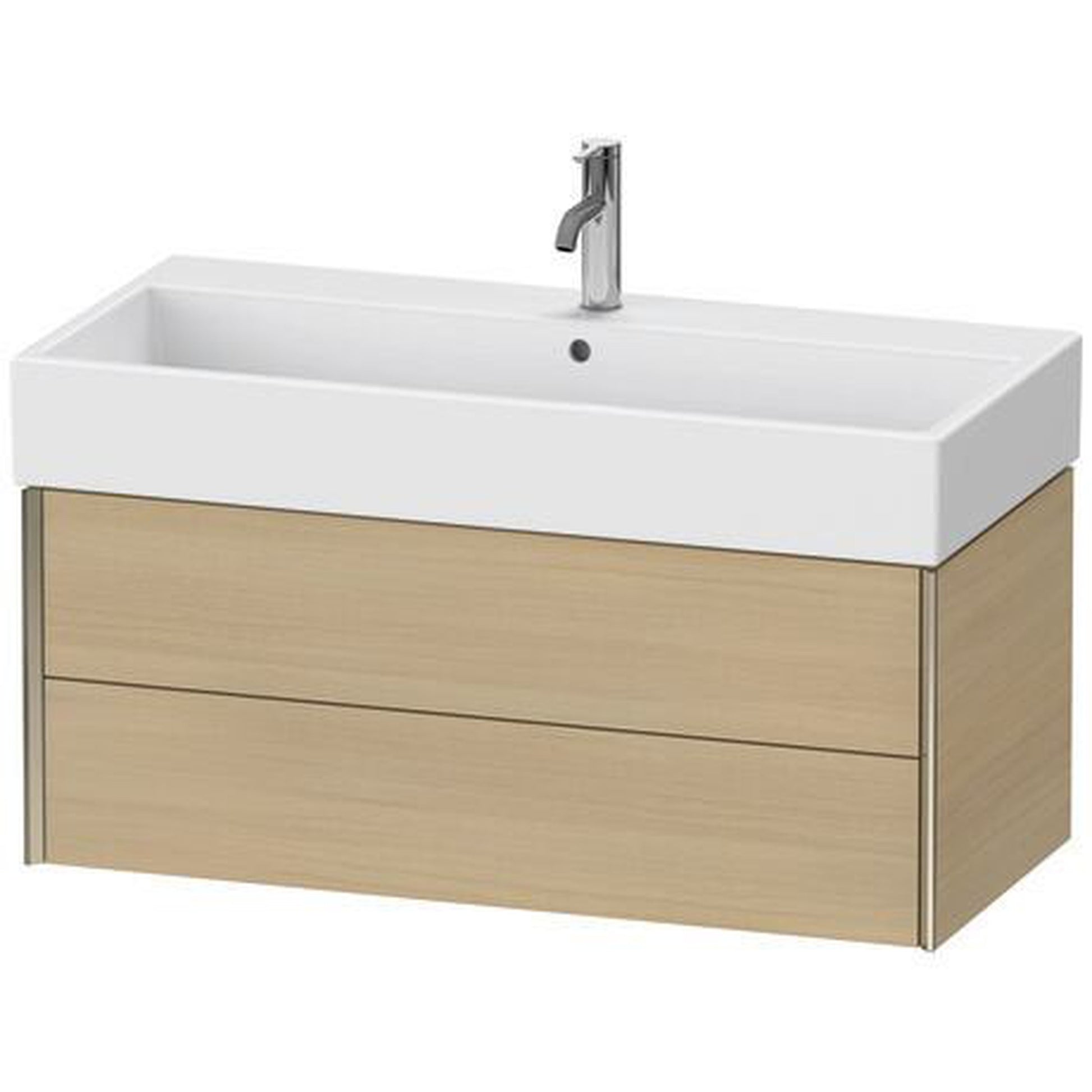 Duravit Xviu 39" x 16" x 18" Two Drawer Wall-Mount Vanity Unit, Mediterreanean Oak Real Wood Veneer (XV43370B171)