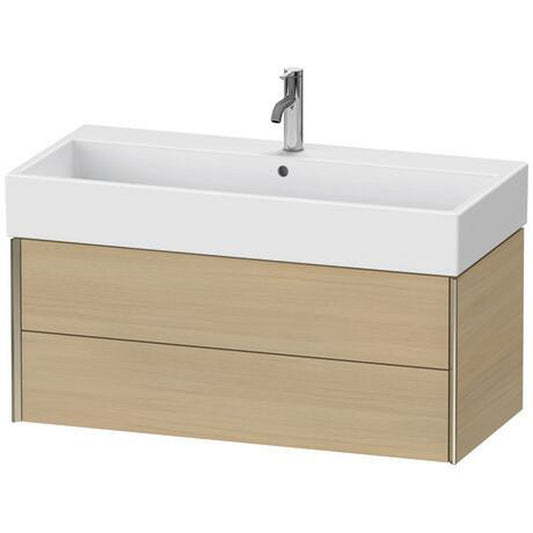 Duravit Xviu 39" x 16" x 18" Two Drawer Wall-Mount Vanity Unit, Mediterreanean Oak Real Wood Veneer (XV43370B171)