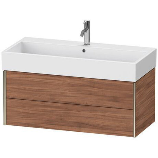 Duravit Xviu 39" x 16" x 18" Two Drawer Wall-Mount Vanity Unit, Natural Walnut (XV43370B179)