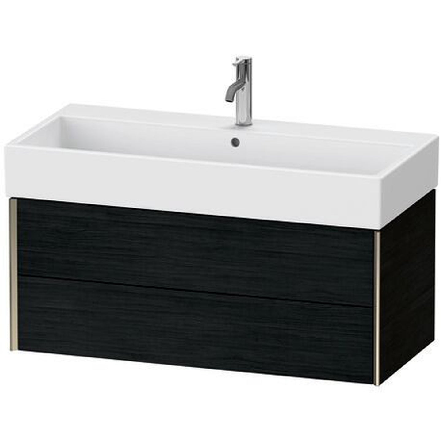 Duravit Xviu 39" x 16" x 18" Two Drawer Wall-Mount Vanity Unit, Oak Black (XV43370B116)