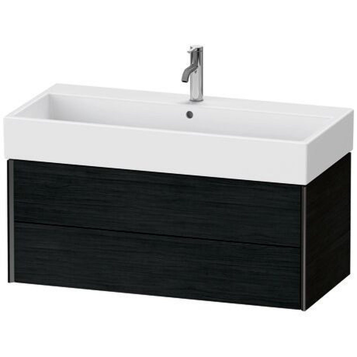 Duravit Xviu 39" x 16" x 18" Two Drawer Wall-Mount Vanity Unit, Oak Black (XV43370B216)