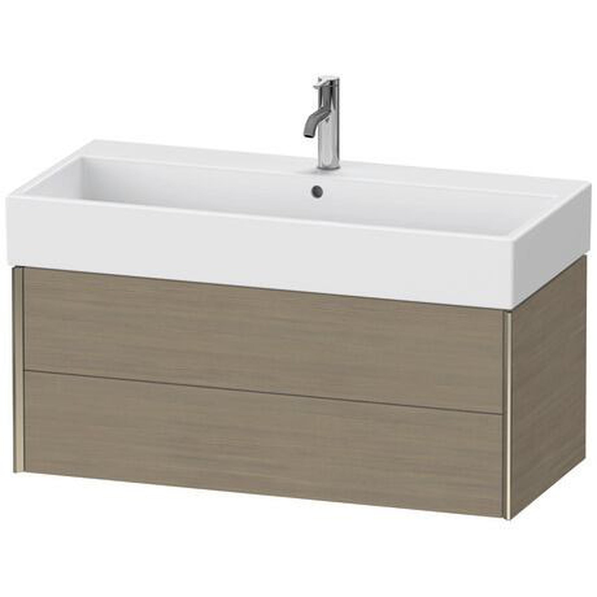 Duravit Xviu 39" x 16" x 18" Two Drawer Wall-Mount Vanity Unit, Oak Terra (XV43370B135)