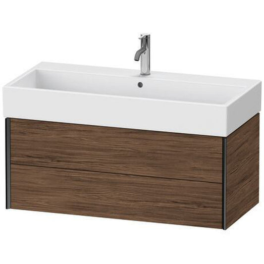 Duravit Xviu 39" x 16" x 18" Two Drawer Wall-Mount Vanity Unit, Walnut Dark (XV43370B221)