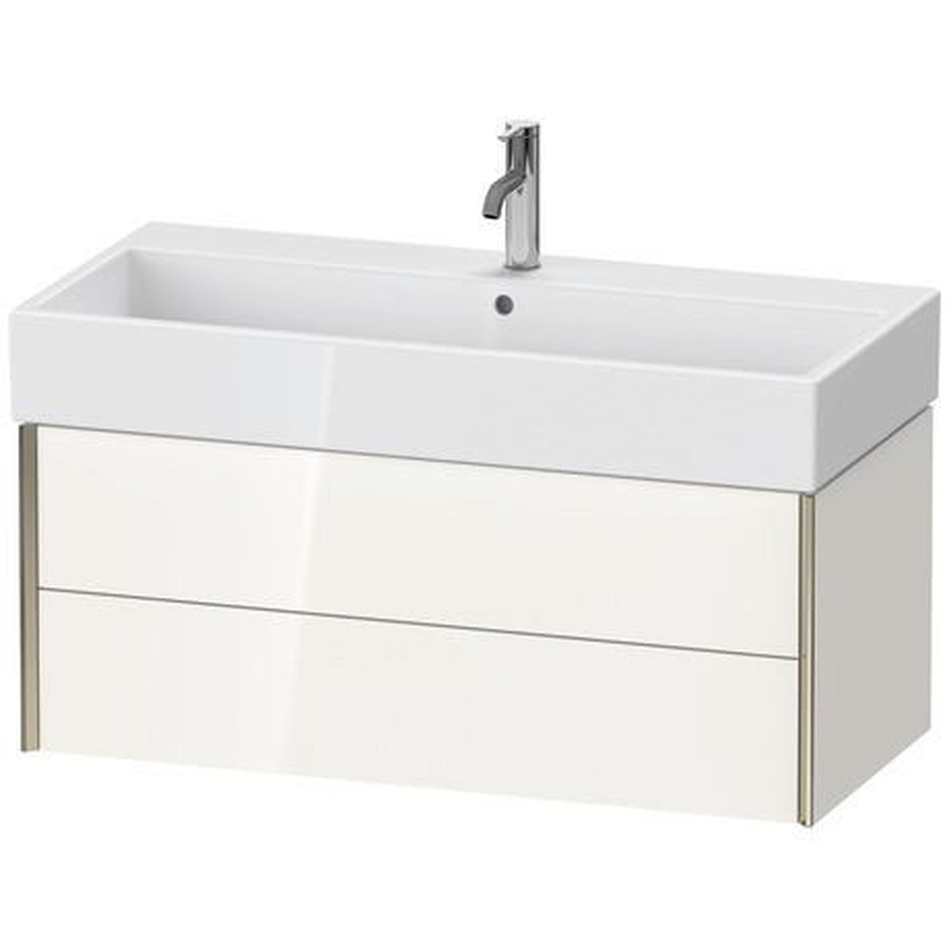 Duravit Xviu 39" x 16" x 18" Two Drawer Wall-Mount Vanity Unit, White High Gloss Lacquer (XV43370B185)