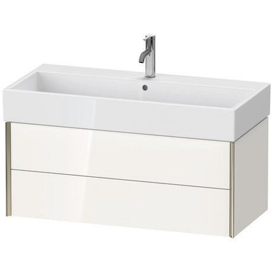 Duravit Xviu 39" x 16" x 18" Two Drawer Wall-Mount Vanity Unit, White High Gloss Lacquer (XV43370B185)