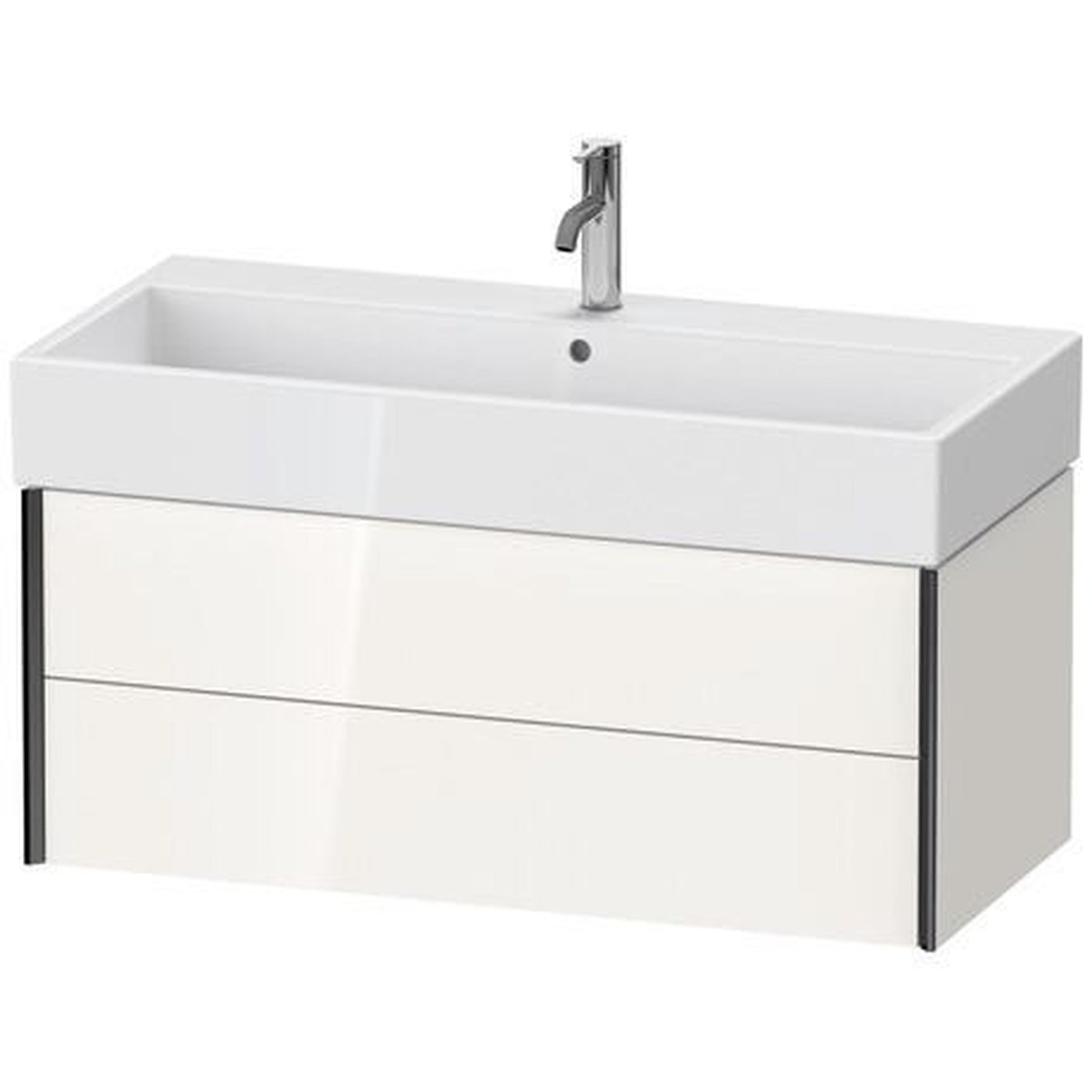 Duravit Xviu 39" x 16" x 18" Two Drawer Wall-Mount Vanity Unit, White High Gloss Lacquer (XV43370B285)