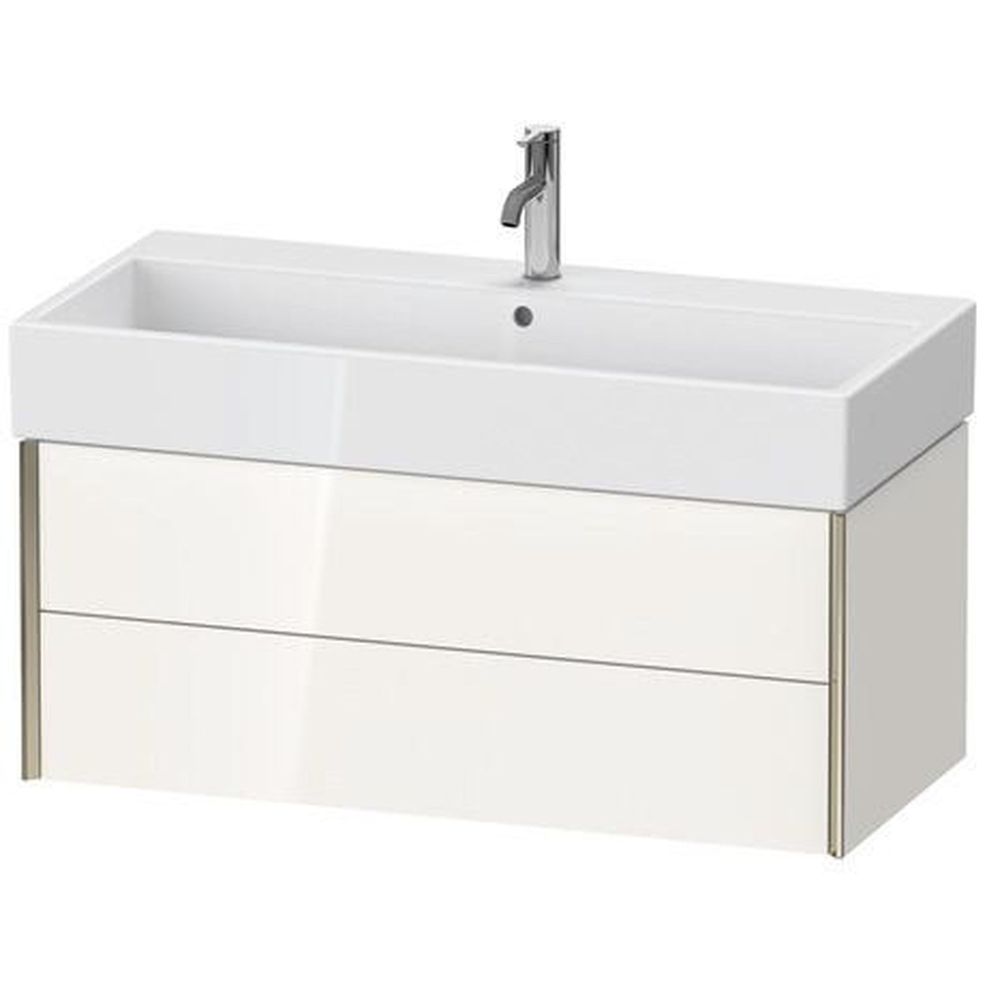 Duravit Xviu 39" x 16" x 18" Two Drawer Wall-Mount Vanity Unit, White High Gloss (XV43370B122)