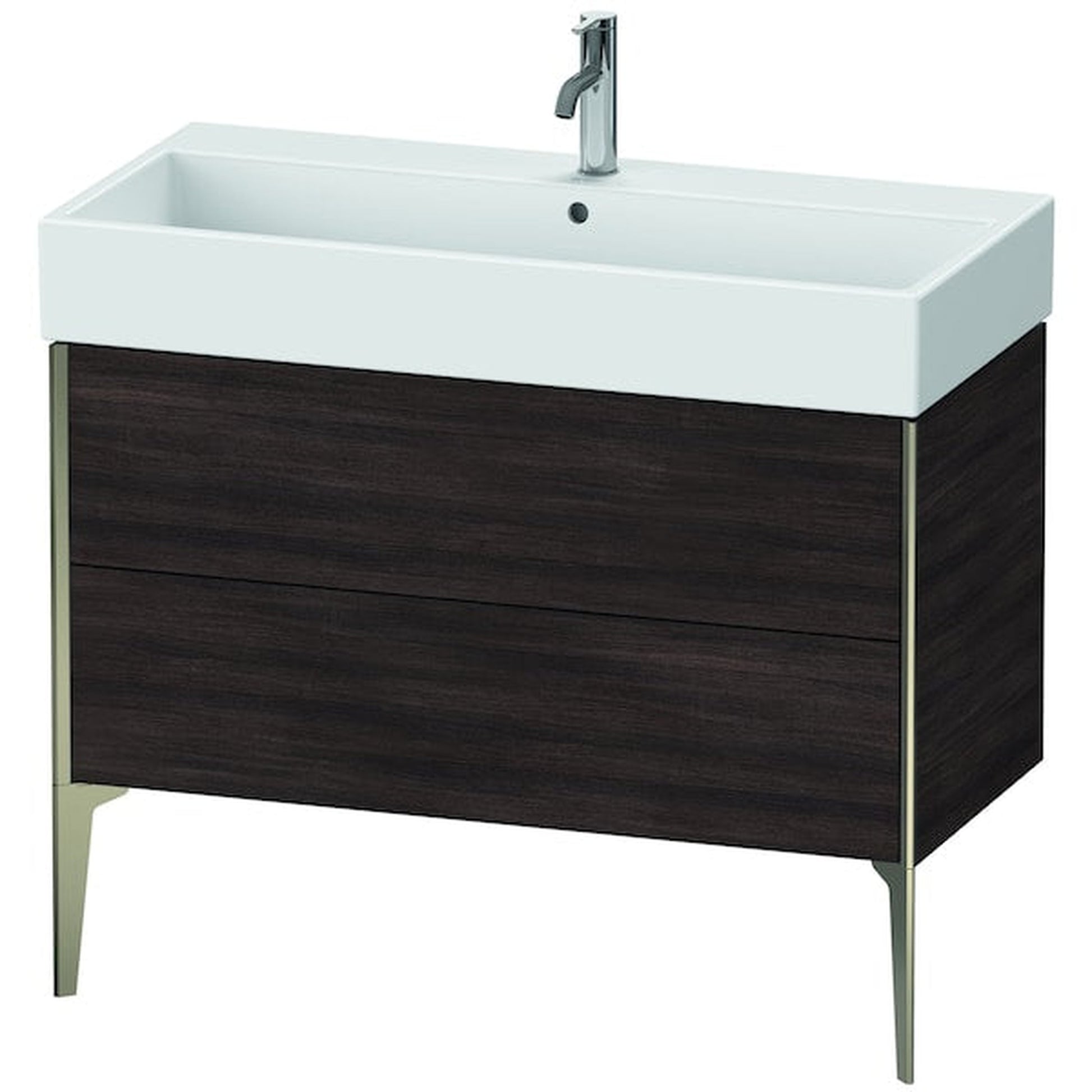 Duravit Xviu 39" x 19" x 18" Two Drawer Floorstanding Vanity Unit, Chestnut Dark (XV45370B153)