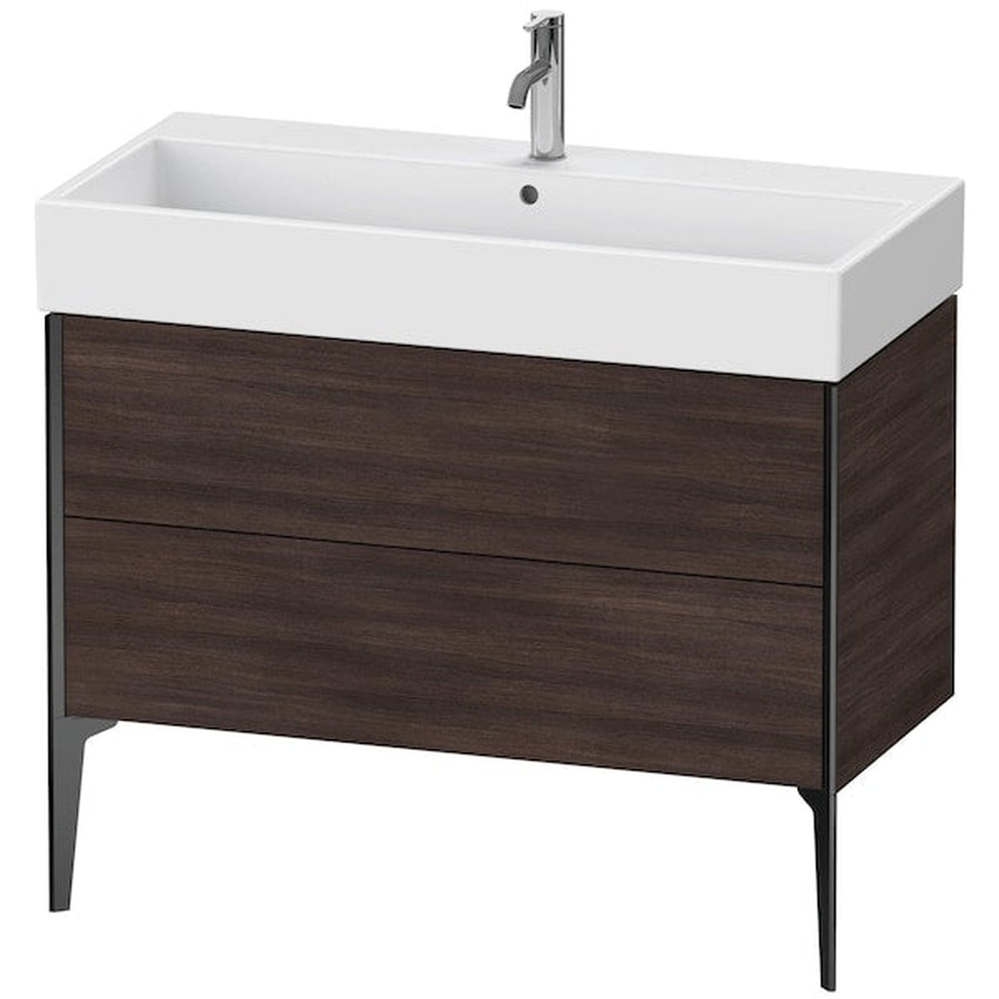 Duravit Xviu 39" x 19" x 18" Two Drawer Floorstanding Vanity Unit, Chestnut Dark (XV45370B253)