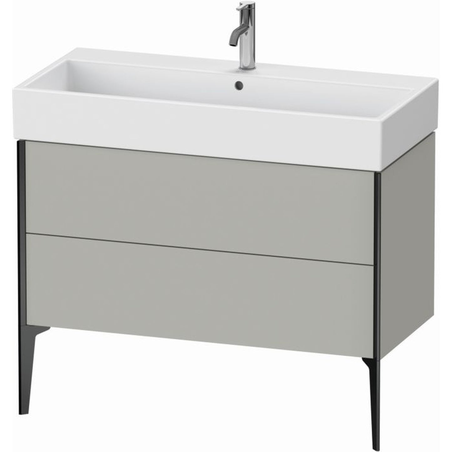 Duravit Xviu 39" x 19" x 18" Two Drawer Floorstanding Vanity Unit, Concrete Grey Matt (XV45370B207)