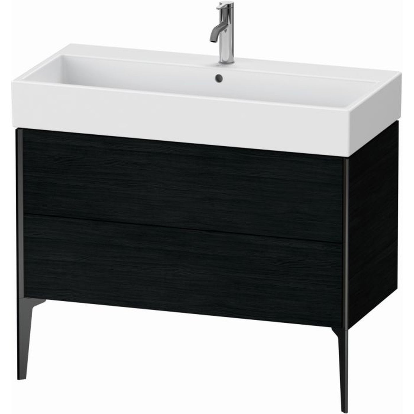 Duravit Xviu 39" x 19" x 18" Two Drawer Floorstanding Vanity Unit, Oak Black (XV45370B216)