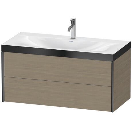 Duravit Xviu 39" x 20" x 19" Two Drawer C-Bonded Wall-Mount Vanity Kit With One Tap Hole, Oak Terra (XV4616OB235P)