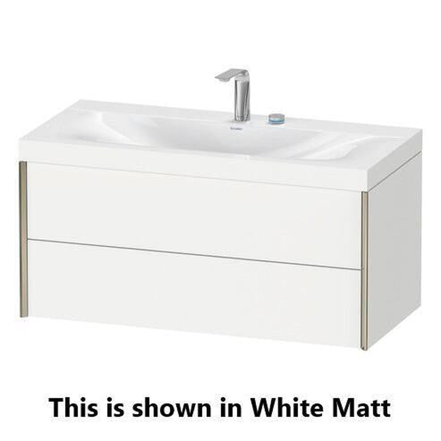 Duravit Xviu 39" x 20" x 19" Two Drawer C-Bonded Wall-Mount Vanity Kit Without Tap Hole, Pine Terra (XV4616NB151C)
