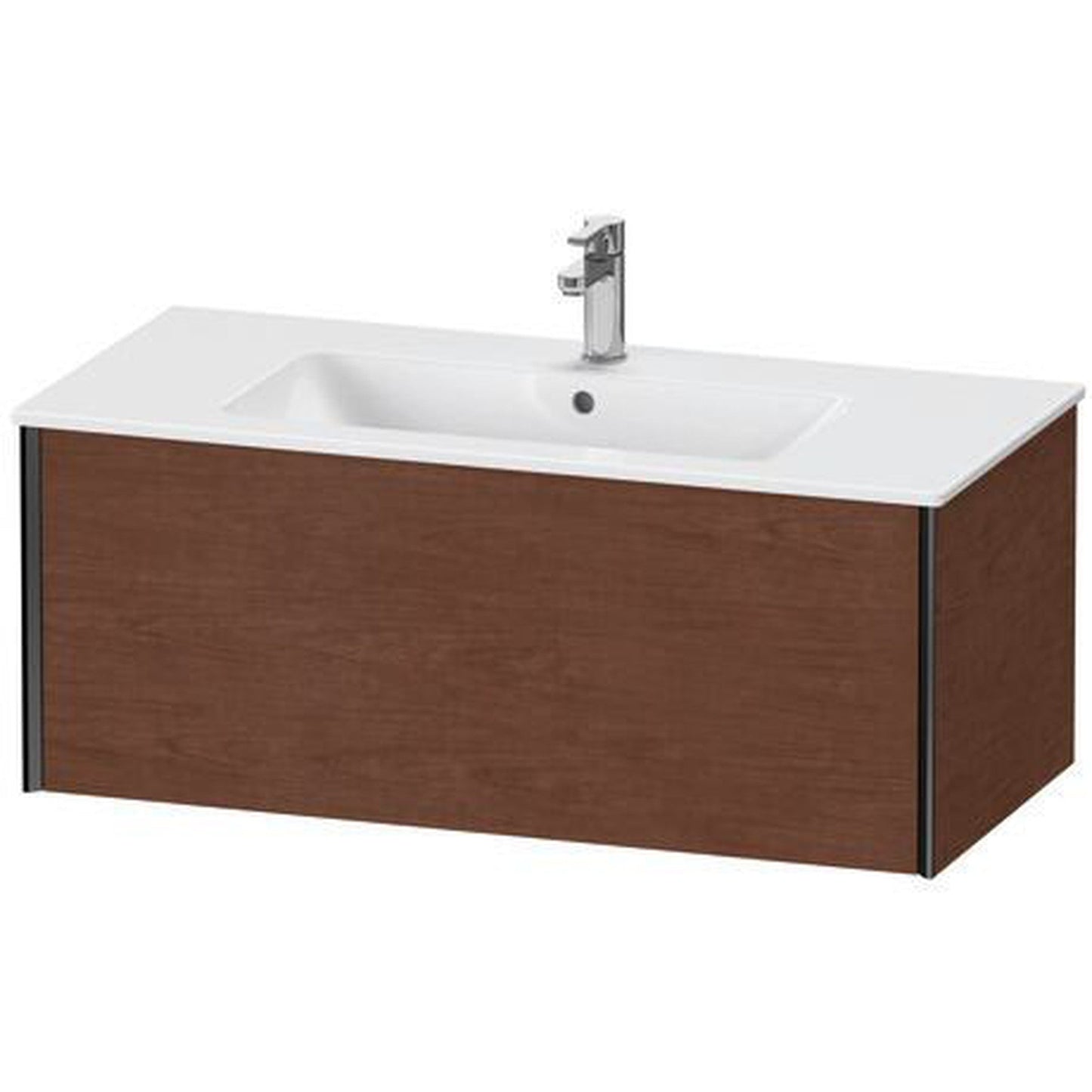 Duravit Xviu 40" x 16" x 19" One Drawer Wall-Mount Vanity Unit, American Walnut (XV40270B213)