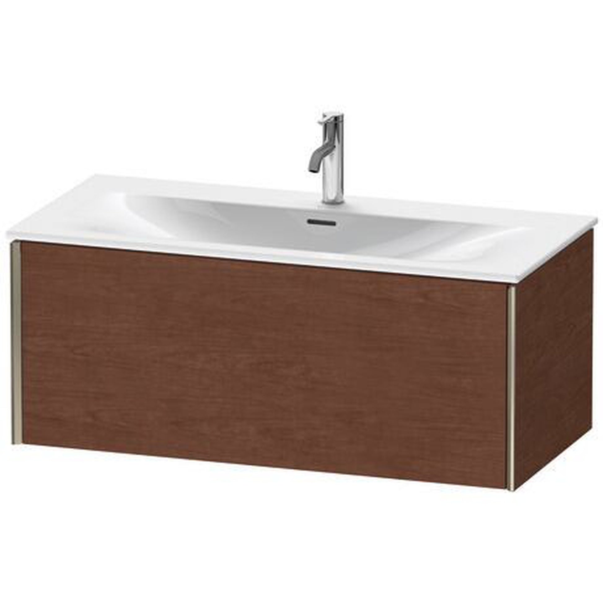 Duravit Xviu 40" x 16" x 19" One Drawer Wall-Mount Vanity Unit, American Walnut (XV40350B113)