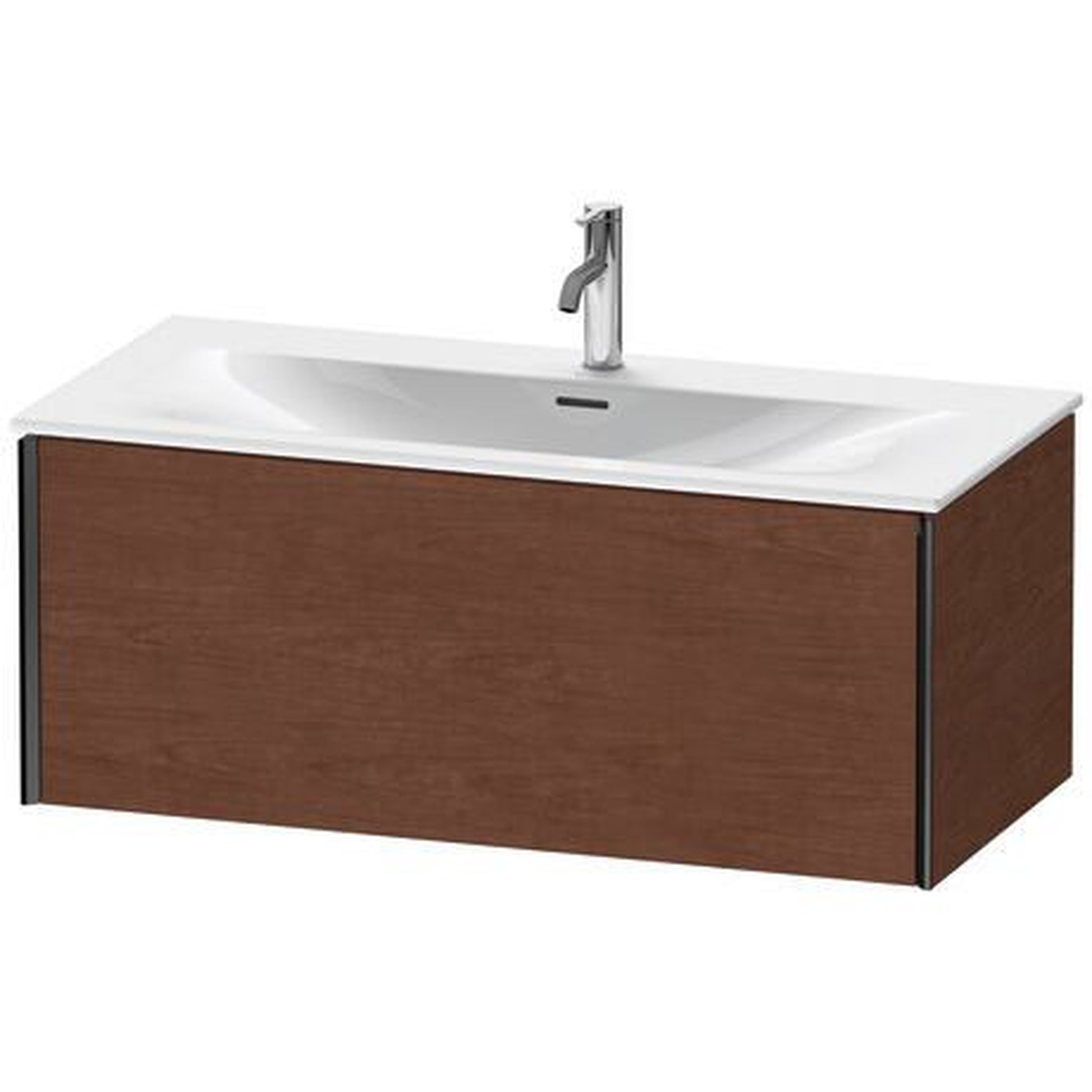 Duravit Xviu 40" x 16" x 19" One Drawer Wall-Mount Vanity Unit, American Walnut (XV40350B213)