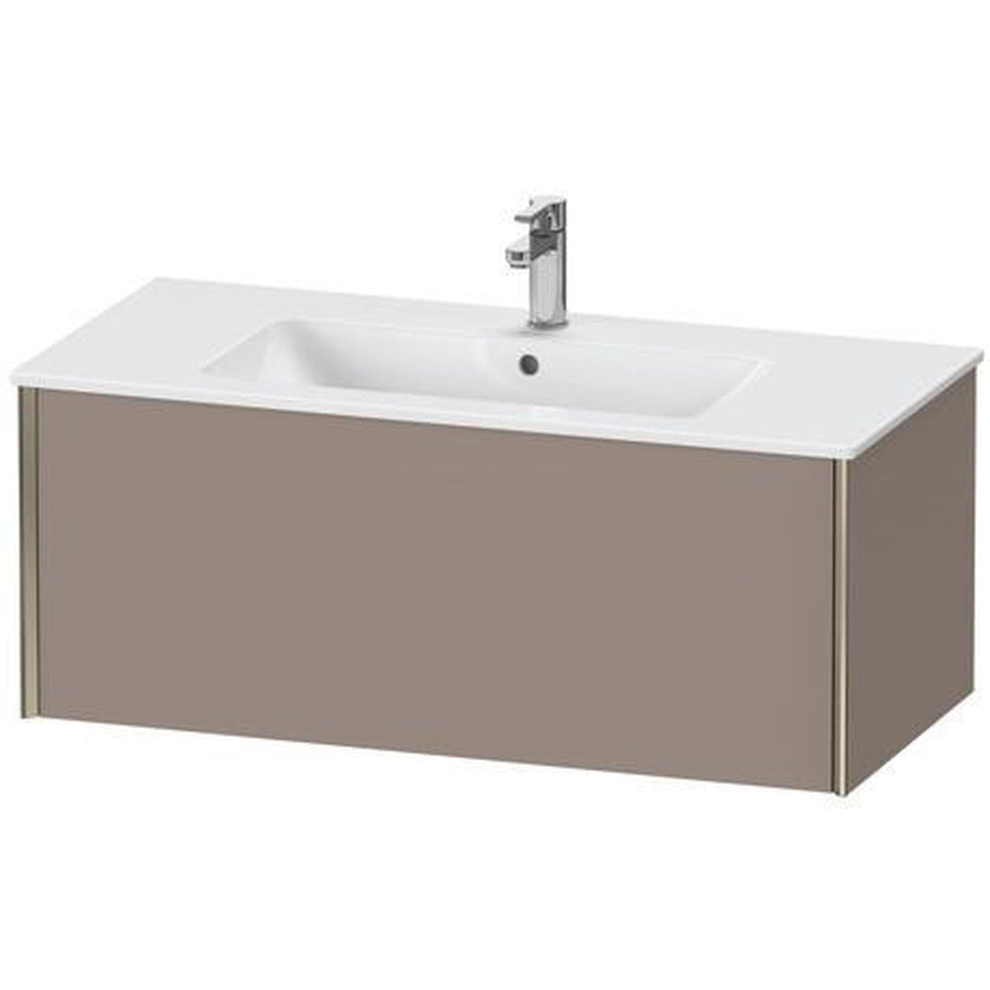 Duravit Xviu 40" x 16" x 19" One Drawer Wall-Mount Vanity Unit, Basalt Matt (XV40270B143)