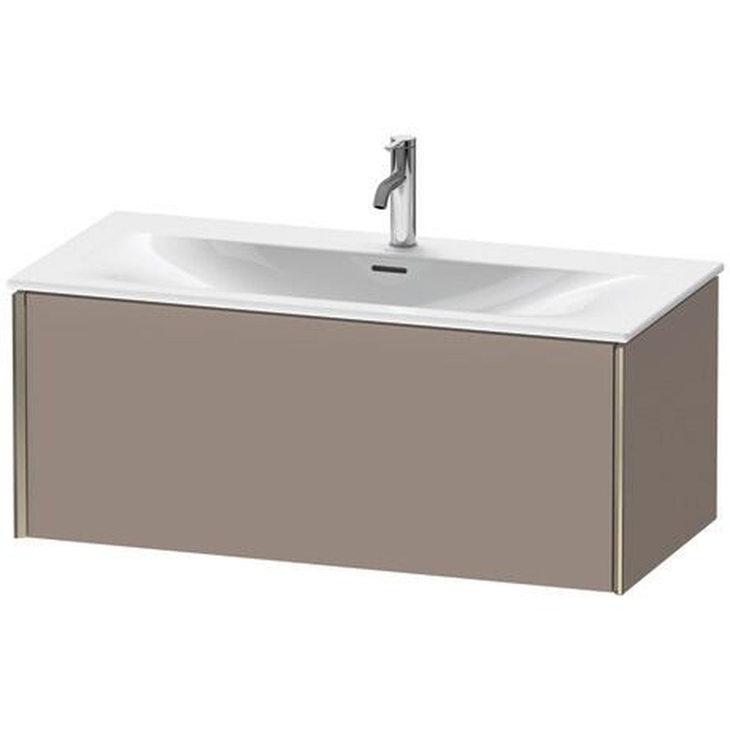 Duravit Xviu 40" x 16" x 19" One Drawer Wall-Mount Vanity Unit, Basalt Matt (XV40350B143)