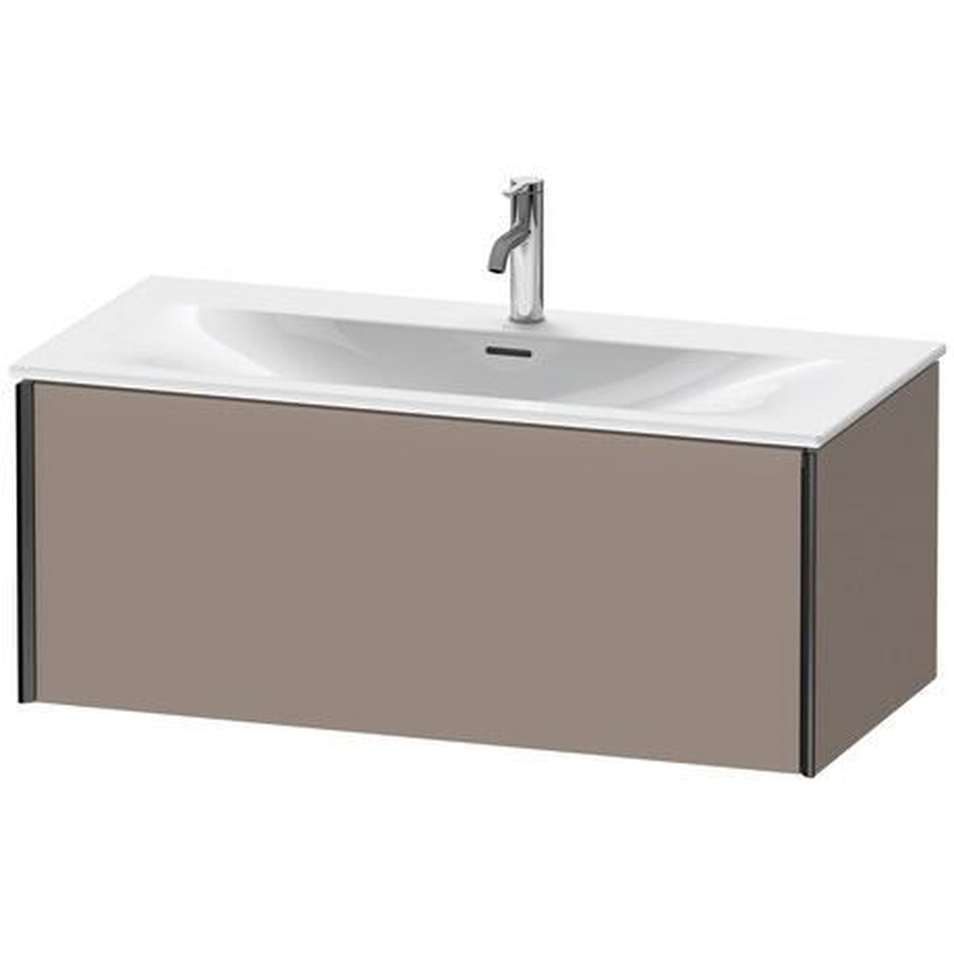 Duravit Xviu 40" x 16" x 19" One Drawer Wall-Mount Vanity Unit, Basalt Matt (XV40350B243)