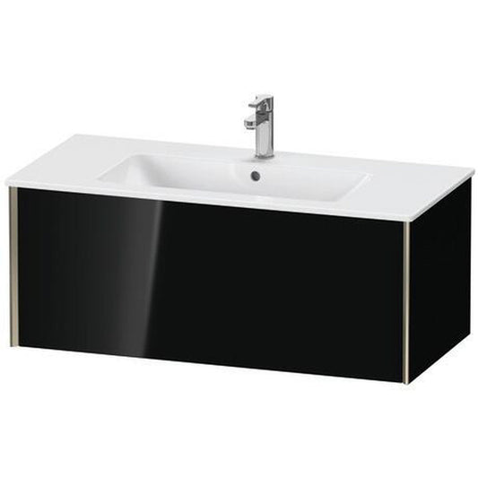 Duravit Xviu 40" x 16" x 19" One Drawer Wall-Mount Vanity Unit, Black High Gloss Lacquer (XV40270B140)