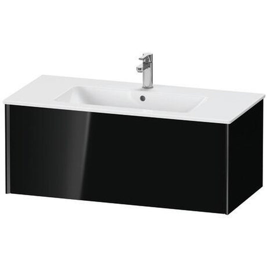 Duravit Xviu 40" x 16" x 19" One Drawer Wall-Mount Vanity Unit, Black High Gloss Lacquer (XV40270B240)