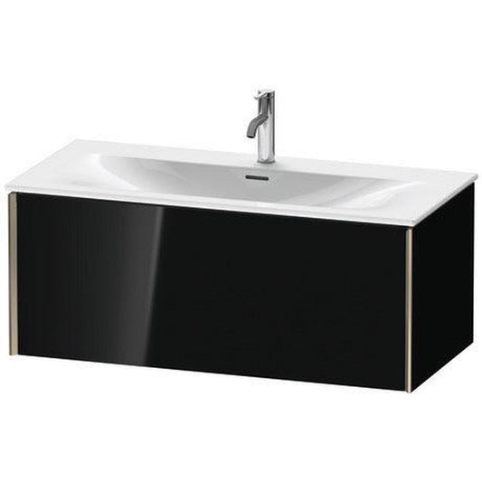 Duravit Xviu 40" x 16" x 19" One Drawer Wall-Mount Vanity Unit, Black High Gloss Lacquer (XV40350B140)