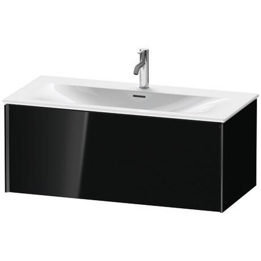 Duravit Xviu 40" x 16" x 19" One Drawer Wall-Mount Vanity Unit, Black High Gloss Lacquer (XV40350B240)