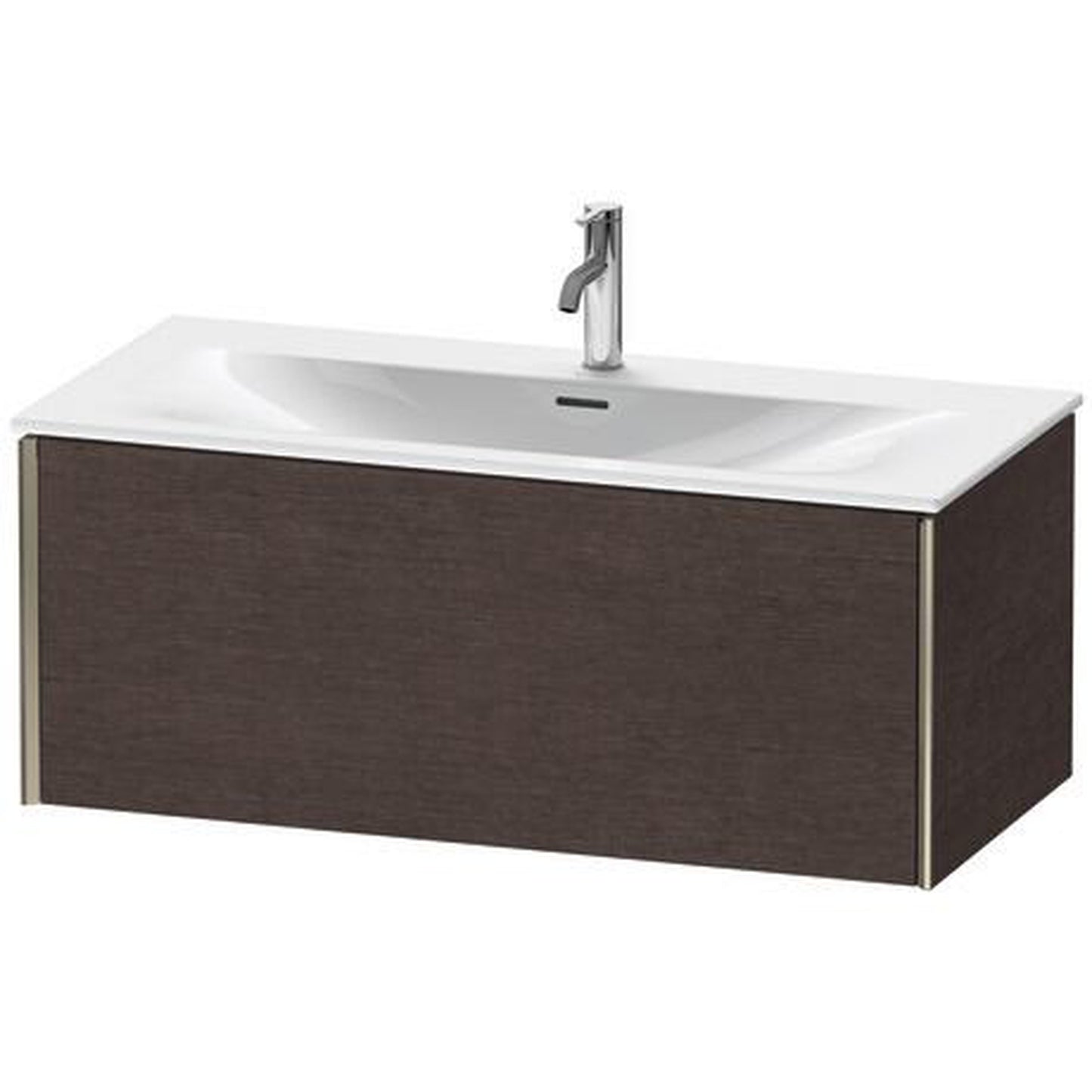 Duravit Xviu 40" x 16" x 19" One Drawer Wall-Mount Vanity Unit, Brushed Dark Oak Real Wood Veneer (XV40350B172)