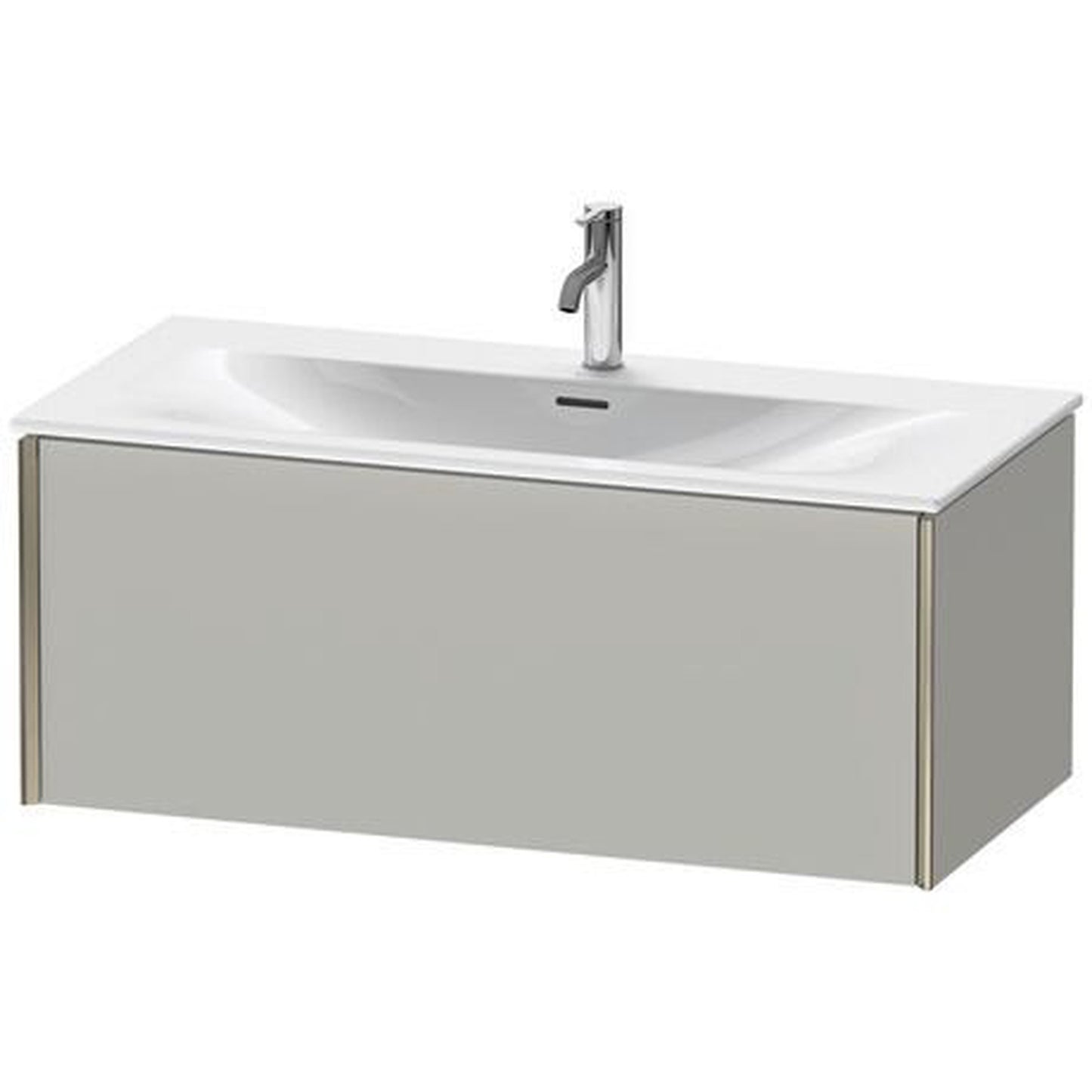 Duravit Xviu 40" x 16" x 19" One Drawer Wall-Mount Vanity Unit, Concrete Grey Matt (XV40350B107)