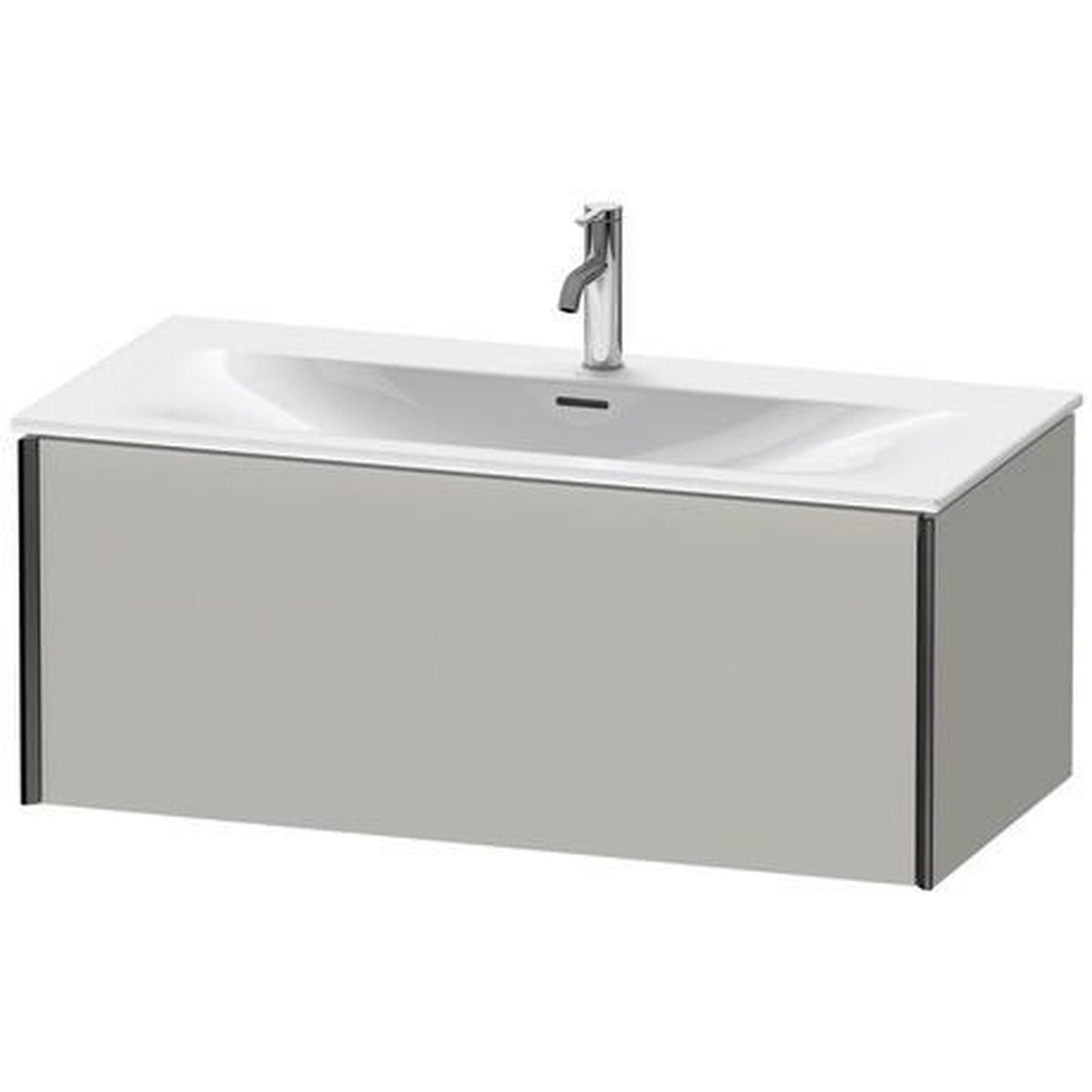 Duravit Xviu 40" x 16" x 19" One Drawer Wall-Mount Vanity Unit, Concrete Grey Matt (XV40350B207)