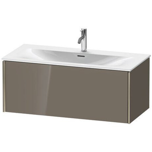 Duravit Xviu 40" x 16" x 19" One Drawer Wall-Mount Vanity Unit, Flannel Grey High Gloss Lacquer (XV40350B189)