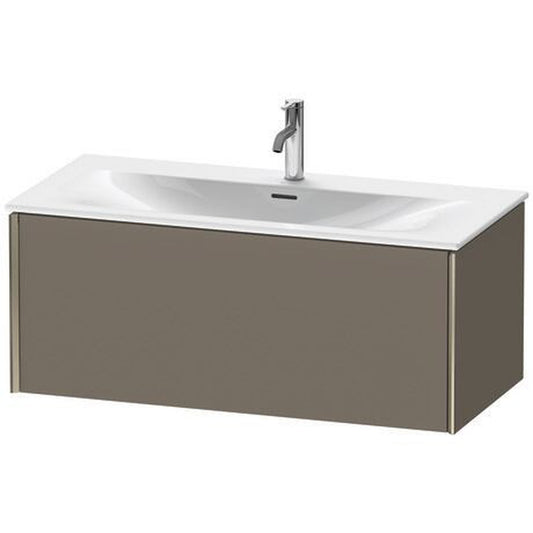 Duravit Xviu 40" x 16" x 19" One Drawer Wall-Mount Vanity Unit, Flannel Grey Satin Matt Lacquer (XV40350B190)