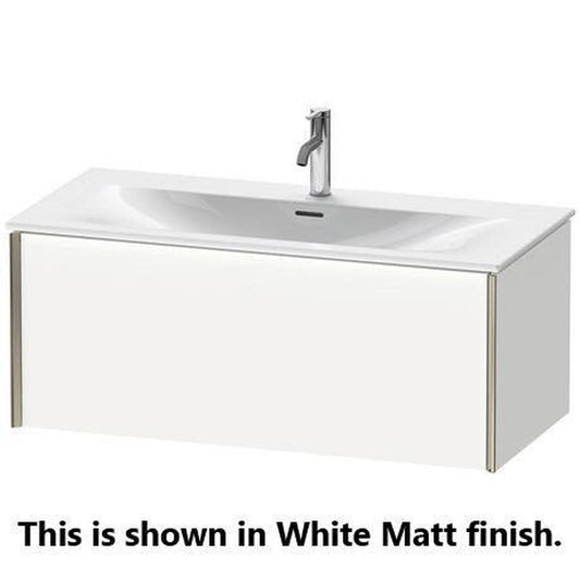 Duravit Xviu 40" x 16" x 19" One Drawer Wall-Mount Vanity Unit, Flannel Grey Satin Matt Lacquer (XV40350B290)