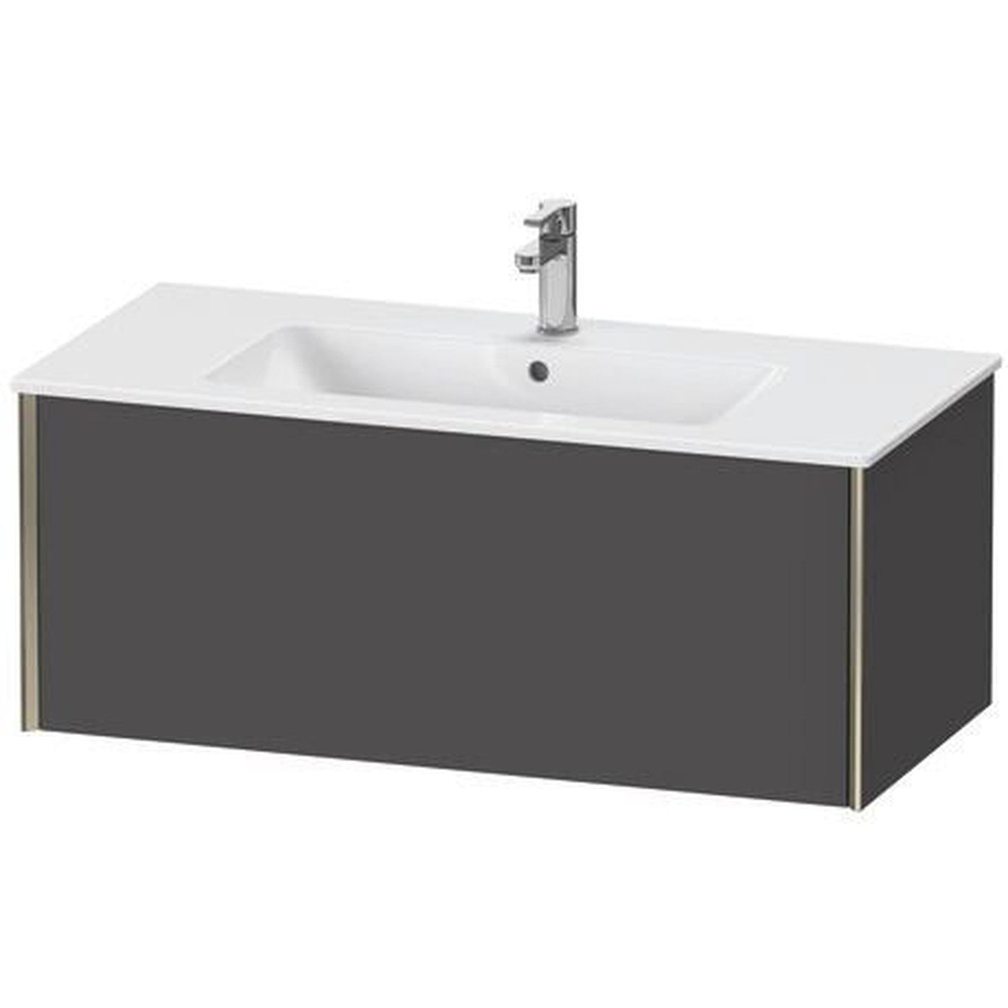 Duravit Xviu 40" x 16" x 19" One Drawer Wall-Mount Vanity Unit, Graphite Matt (XV40270B149)