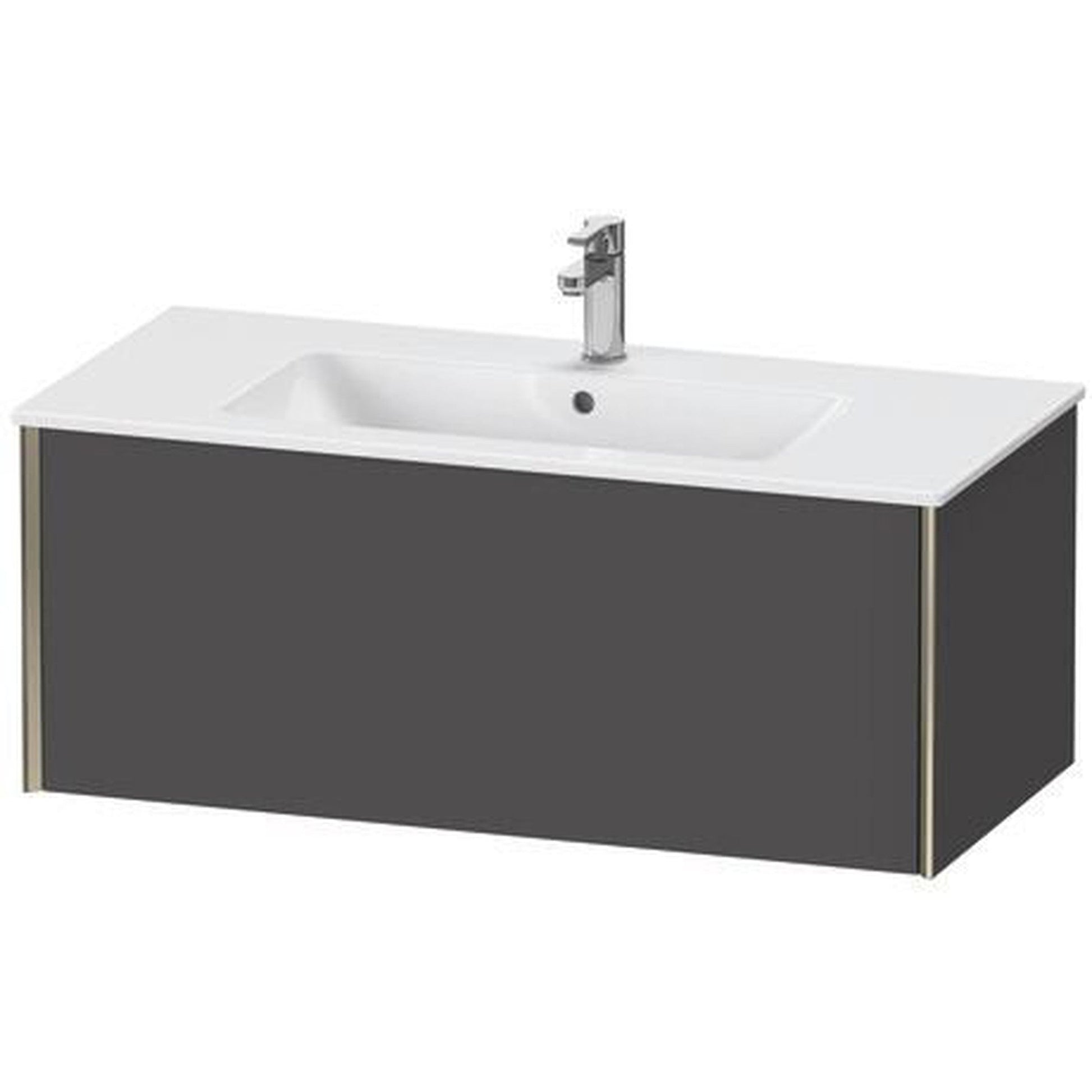 Duravit Xviu 40" x 16" x 19" One Drawer Wall-Mount Vanity Unit, Graphite Matt (XV40270B149)