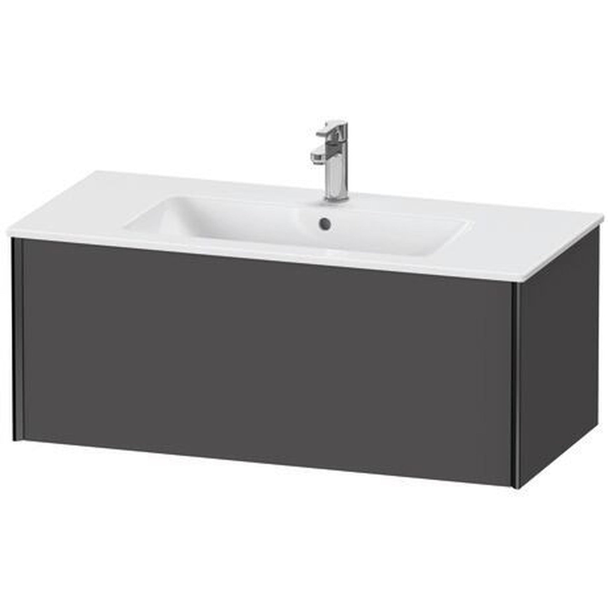 Duravit Xviu 40" x 16" x 19" One Drawer Wall-Mount Vanity Unit, Graphite Matt (XV40270B249)