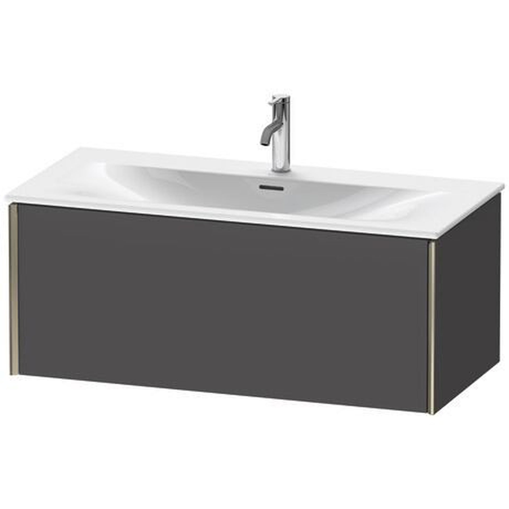 Duravit Xviu 40" x 16" x 19" One Drawer Wall-Mount Vanity Unit, Graphite Matt (XV40350B149)