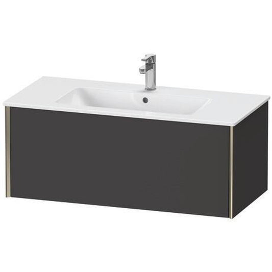 Duravit Xviu 40" x 16" x 19" One Drawer Wall-Mount Vanity Unit, Graphite Super Matt (XV40270B180)
