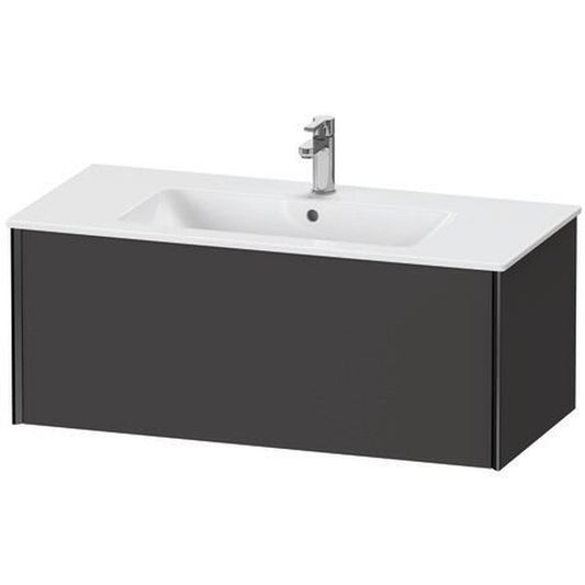 Duravit Xviu 40" x 16" x 19" One Drawer Wall-Mount Vanity Unit, Graphite Super Matt (XV40270B280)
