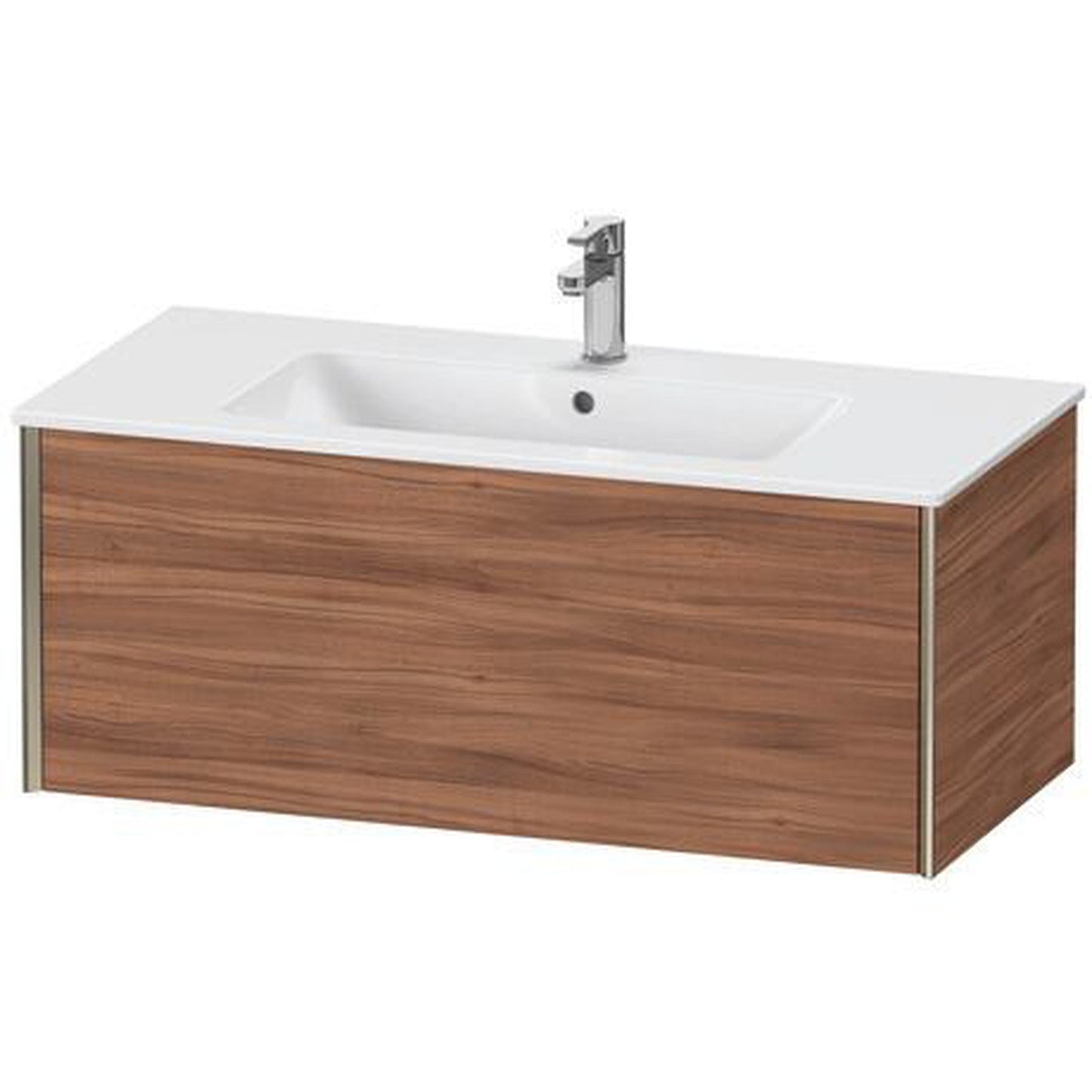 Duravit Xviu 40" x 16" x 19" One Drawer Wall-Mount Vanity Unit, Natural Walnut (XV40270B179)