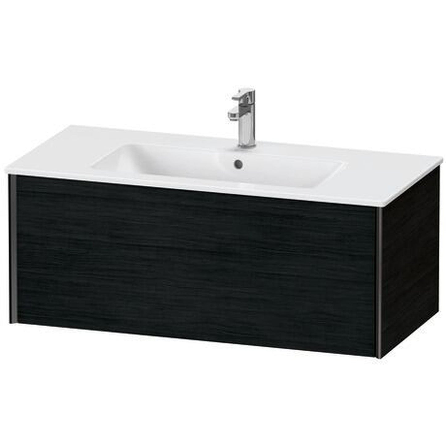 Duravit Xviu 40" x 16" x 19" One Drawer Wall-Mount Vanity Unit, Oak Black (XV40270B216)