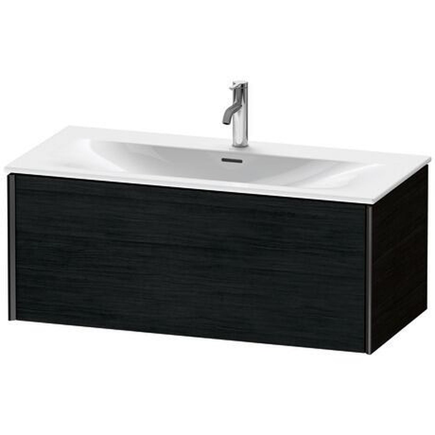 Duravit Xviu 40" x 16" x 19" One Drawer Wall-Mount Vanity Unit, Oak Black (XV40350B216)