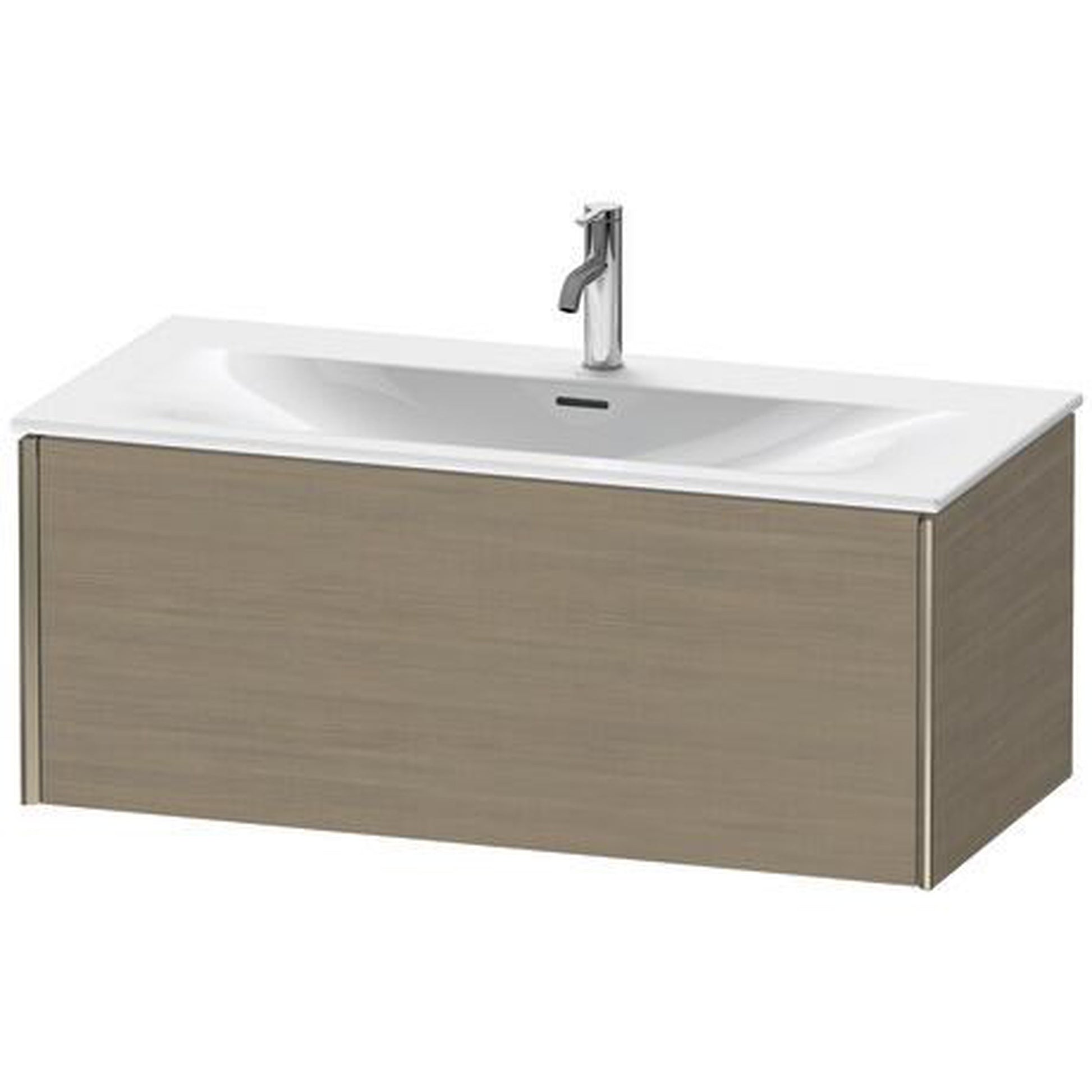 Duravit Xviu 40" x 16" x 19" One Drawer Wall-Mount Vanity Unit, Oak Terra (XV40350B135)