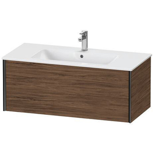 Duravit Xviu 40" x 16" x 19" One Drawer Wall-Mount Vanity Unit, Walnut Dark (XV40270B221)