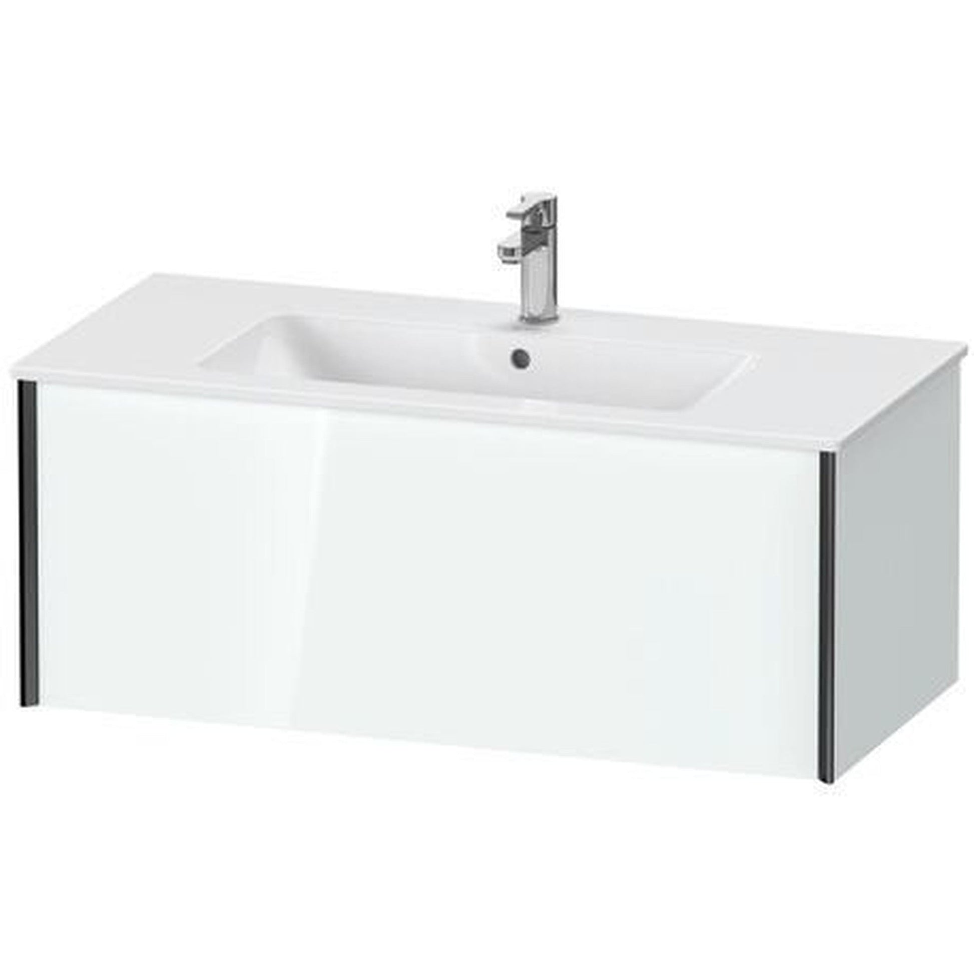 Duravit Xviu 40" x 16" x 19" One Drawer Wall-Mount Vanity Unit, White High Gloss Lacquer (XV40270B285)