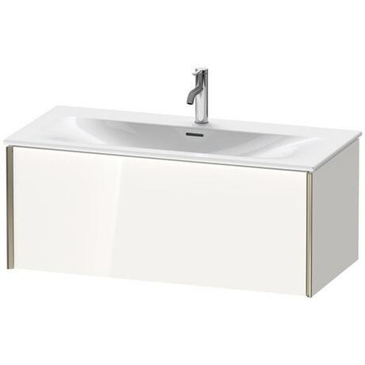 Duravit Xviu 40" x 16" x 19" One Drawer Wall-Mount Vanity Unit, White High Gloss Lacquer (XV40350B185)