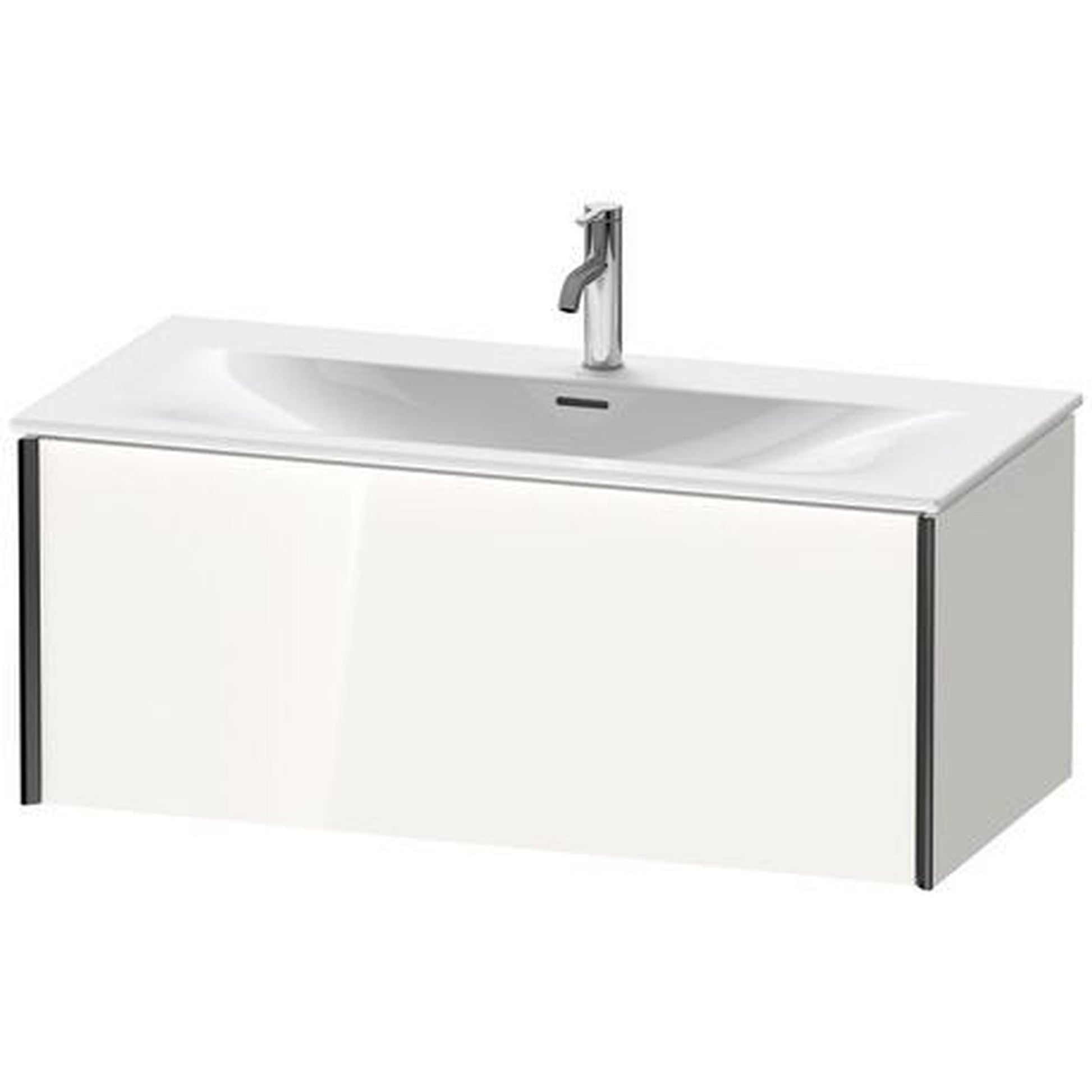 Duravit Xviu 40" x 16" x 19" One Drawer Wall-Mount Vanity Unit, White High Gloss Lacquer (XV40350B285)