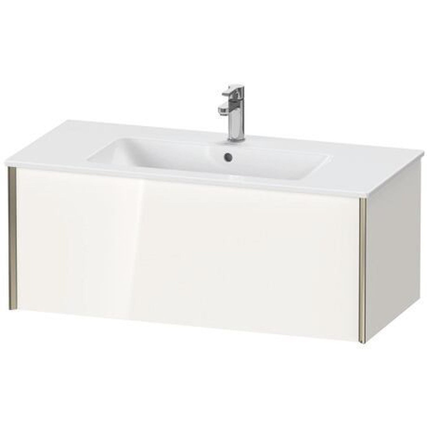Duravit Xviu 40" x 16" x 19" One Drawer Wall-Mount Vanity Unit, White High Gloss (XV40270B122)