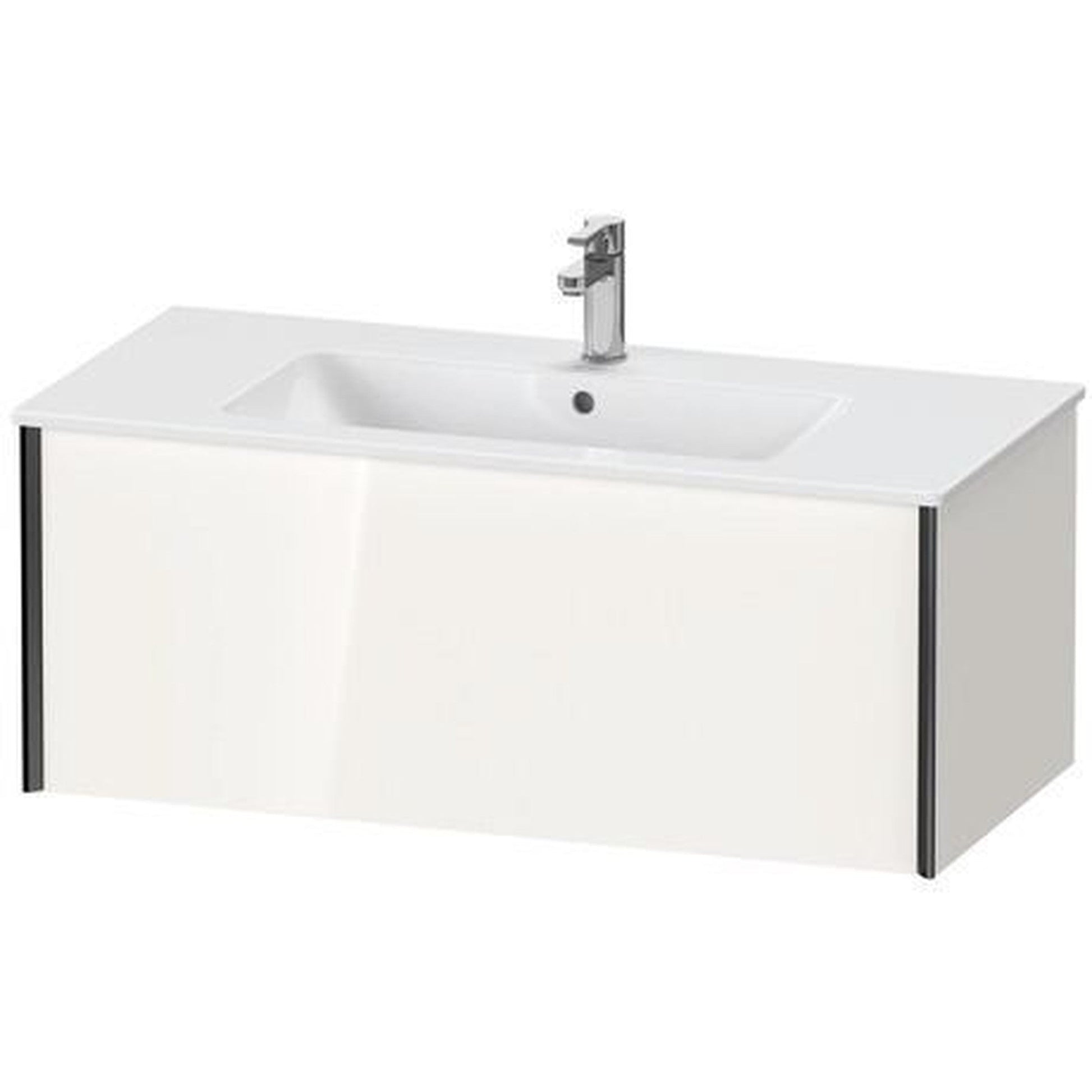 Duravit Xviu 40" x 16" x 19" One Drawer Wall-Mount Vanity Unit, White High Gloss (XV40270B222)